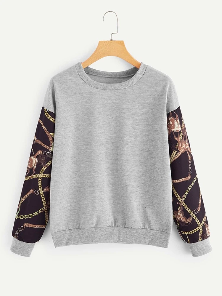 chain print sweatshirt