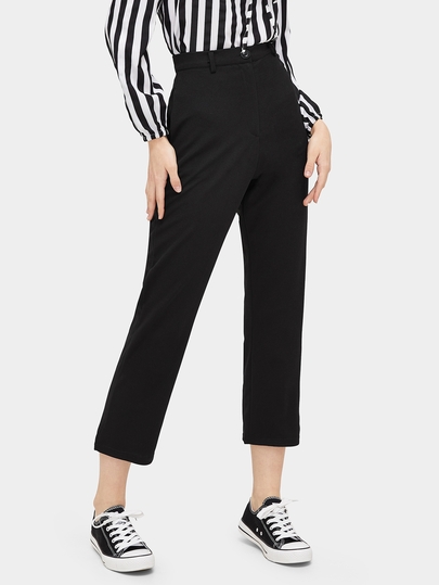 Plaid Button Waist Pants pictures