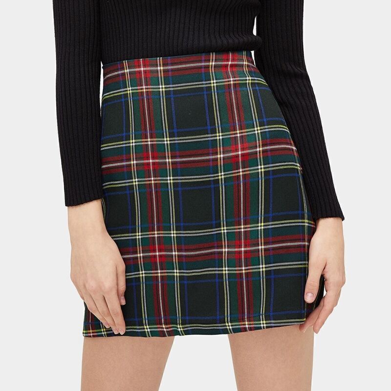 

Plaid Print Skirt, Multicolor