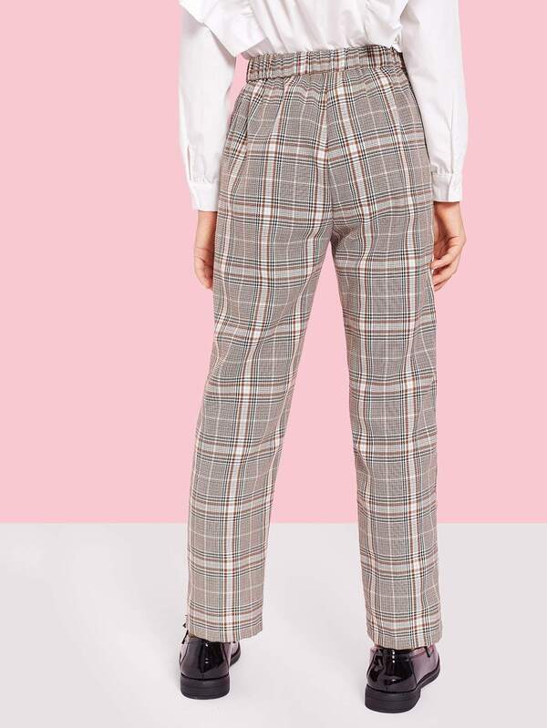 tie waist plaid pants