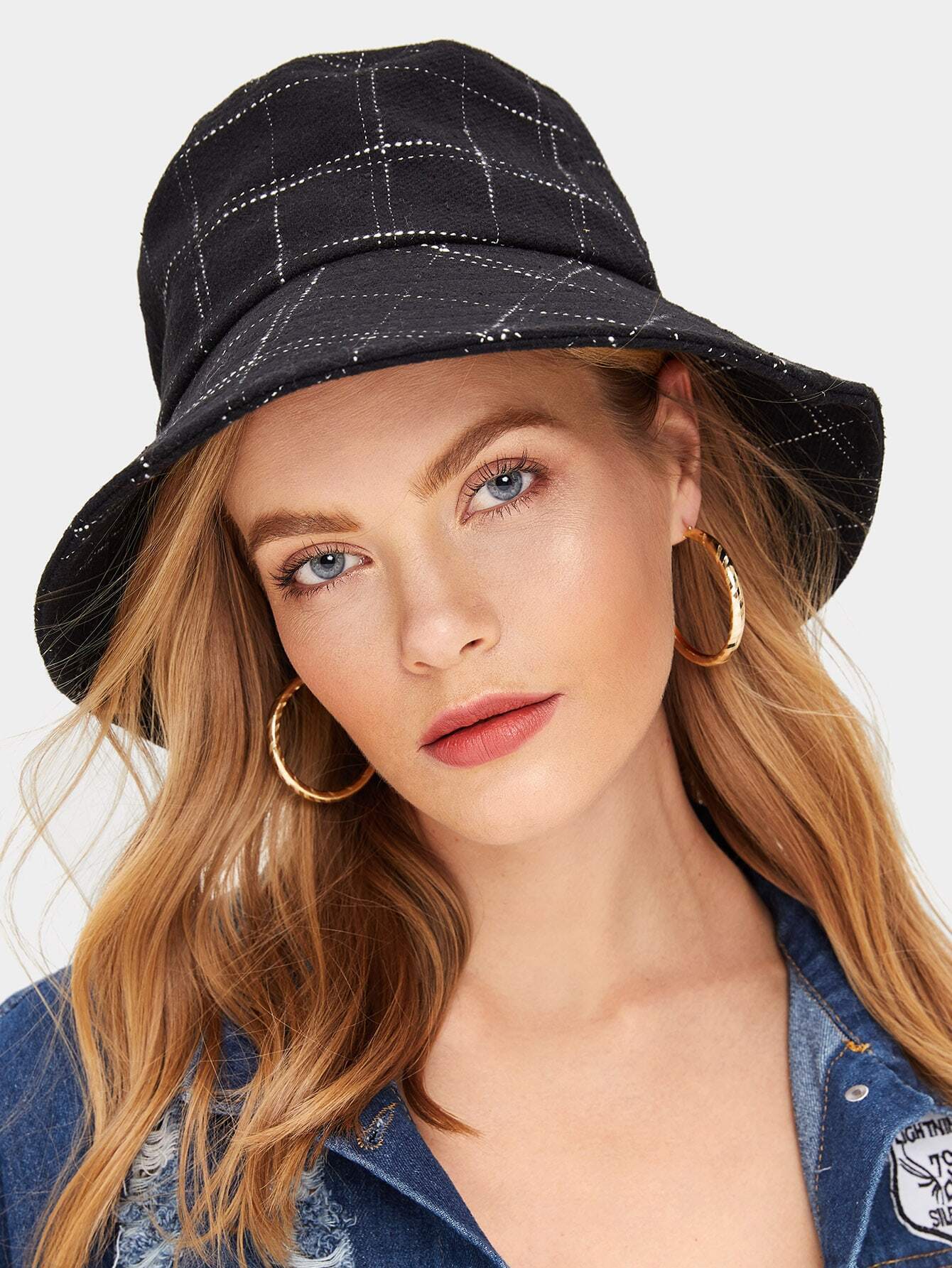 sombrero cubo de cuadros