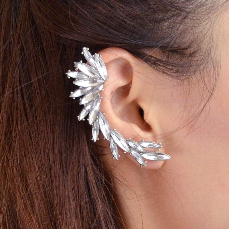 

Silver Plated Rhinestone Ear Crawlers