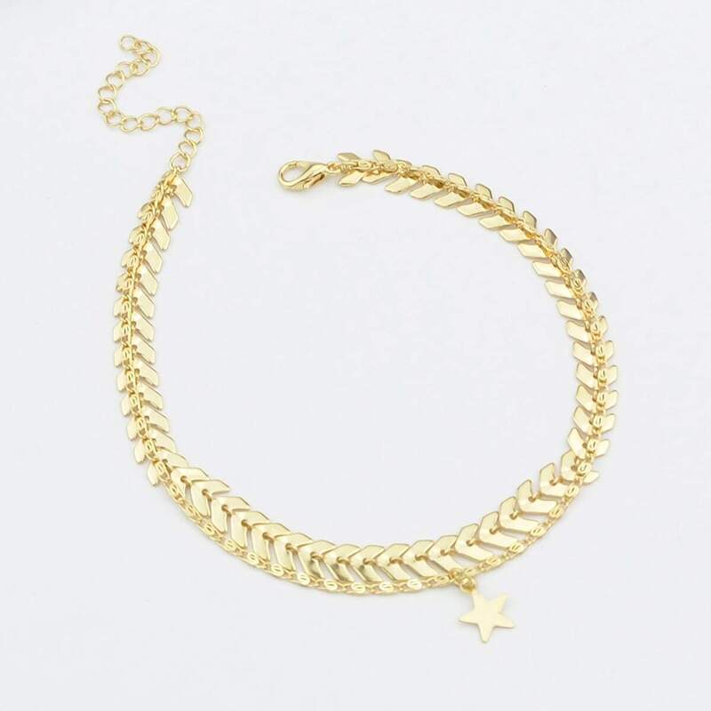 

Gold Star Shape Multi Layer Anklets