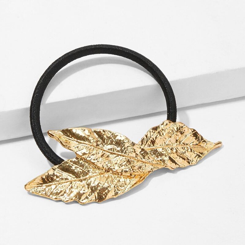 

Metal Leaf Decorated Hair Tie, Multicolor