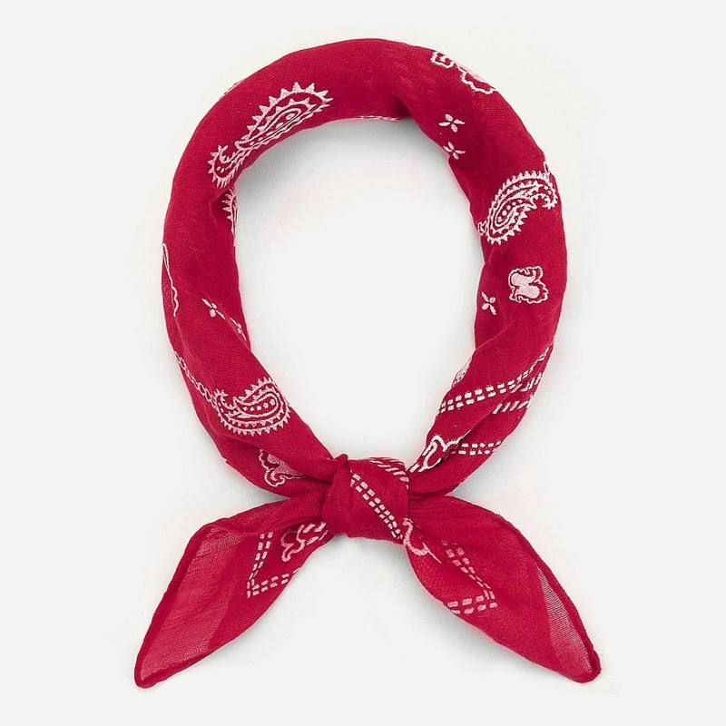 

Contrast Trim Paisley Bandana, Red