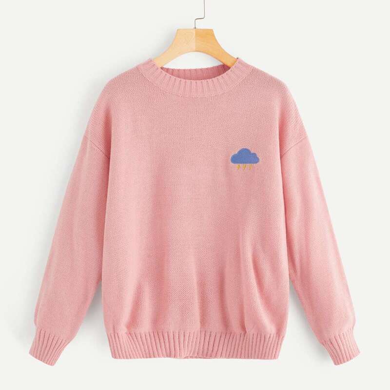 

Cloud Patched Jumper, Pink