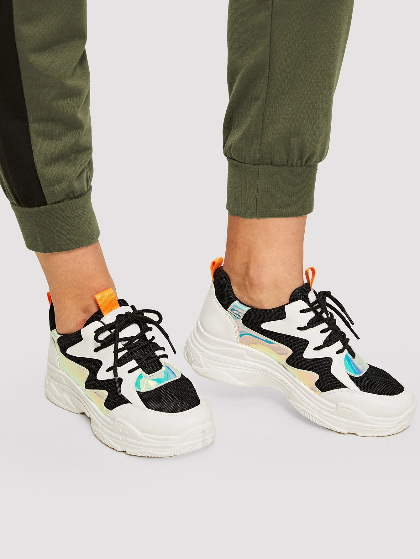 iridescent chunky trainers