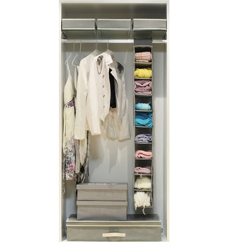 

Multi-layer Wardrobe Hanging Storage Bag, Grey