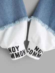 Plus 2 In 1 Hooded Denim Jacket