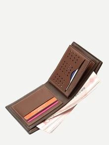 Men Fold Over PU Wallet - Black - View 2