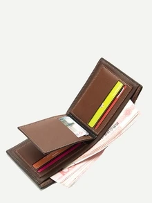 Men Fold Over PU Wallet - Black - View 4