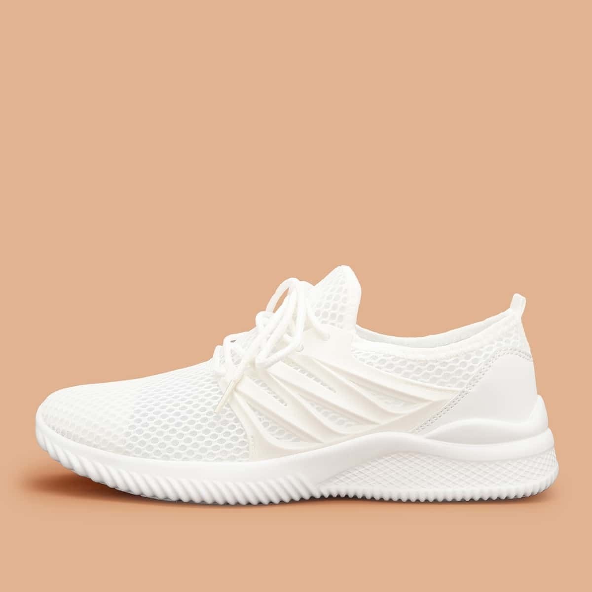 

Guys Lace-up Front Mesh Sneakers, White