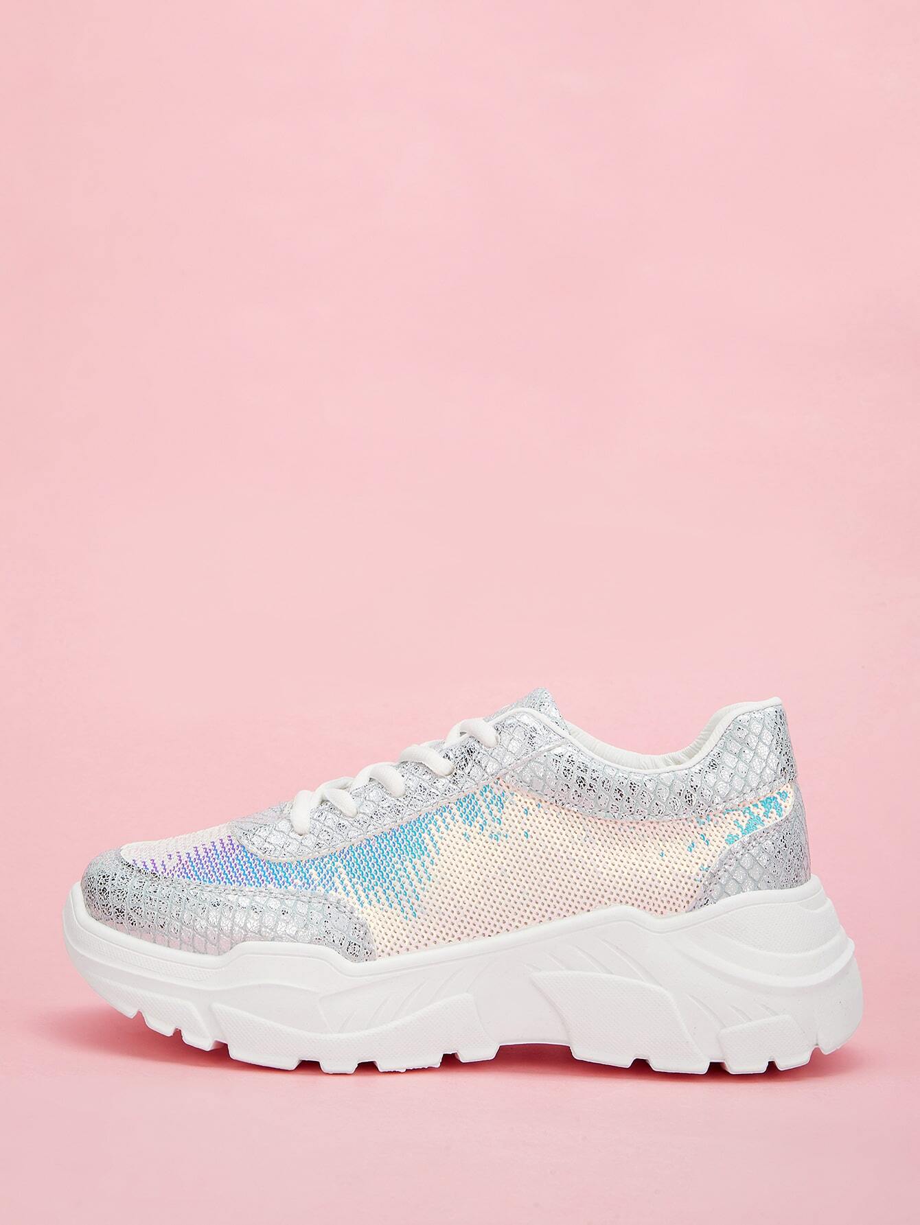 sequin chunky trainers