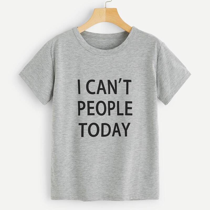 

Letter Print Tee, Grey