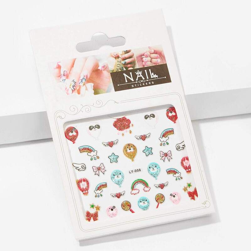 

Cartoon Nail Stickers One Sheet, Multicolor