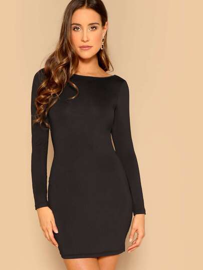 Vestido ajustado de espalda abierta fruncido