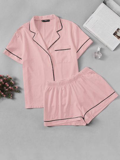 Ensemble de pyjama avec liseré contrastant