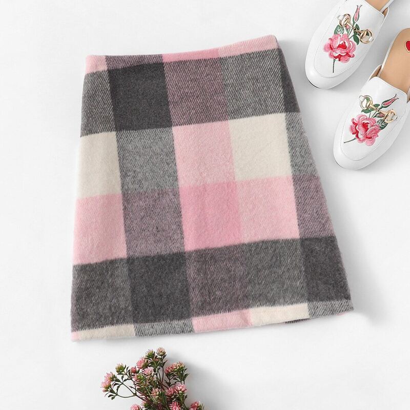 

Plaid Print Skirt, Multicolor