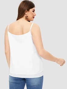 Plus Solid Cami Top - White - View 2