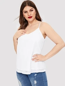Plus Solid Cami Top - White - View 3