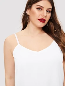 Plus Solid Cami Top - White - View 5