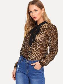 Leopard Print Buttoned Shirt