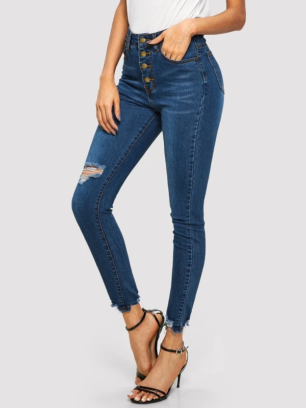 ripped bleach wash skinny jeans