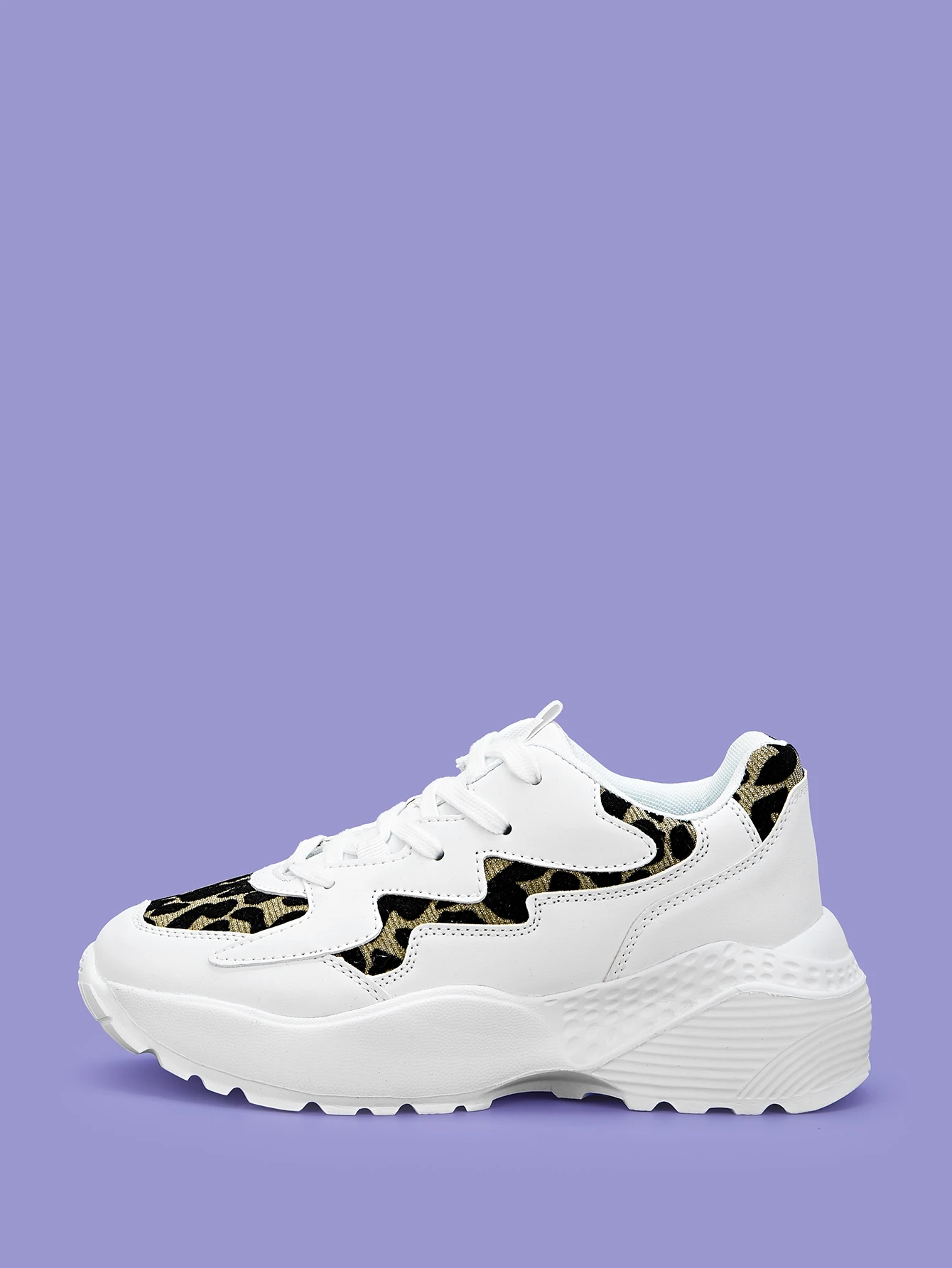 leopard chunky sole trainers