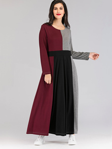 Color Block Hidden Pocket Longline Dress