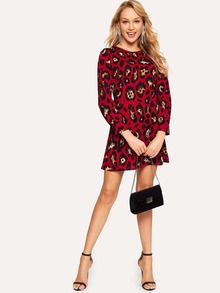 Leopard Print Zip Back Dress