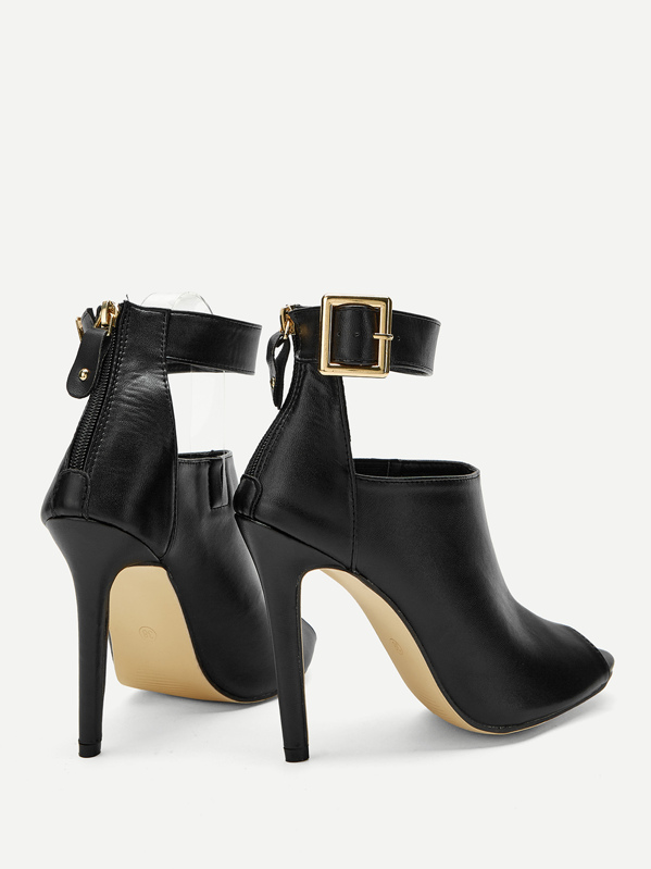 Black Elegant Solid Color American Style Ankle Boots With Thin High