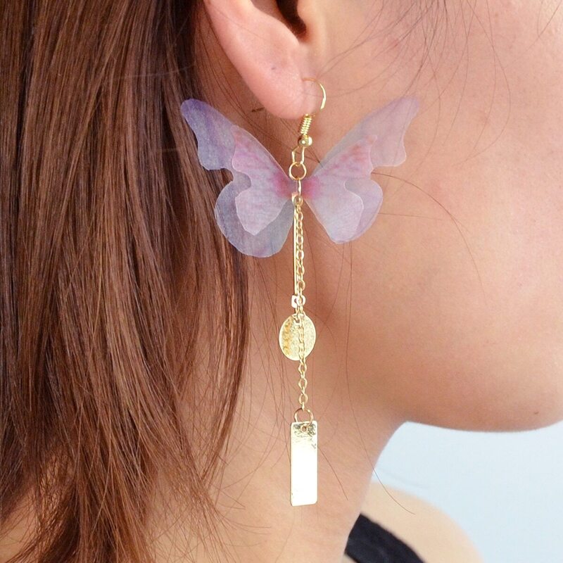 

1Pc Bohemian Style Colorful Butterfly Earrings, Pink