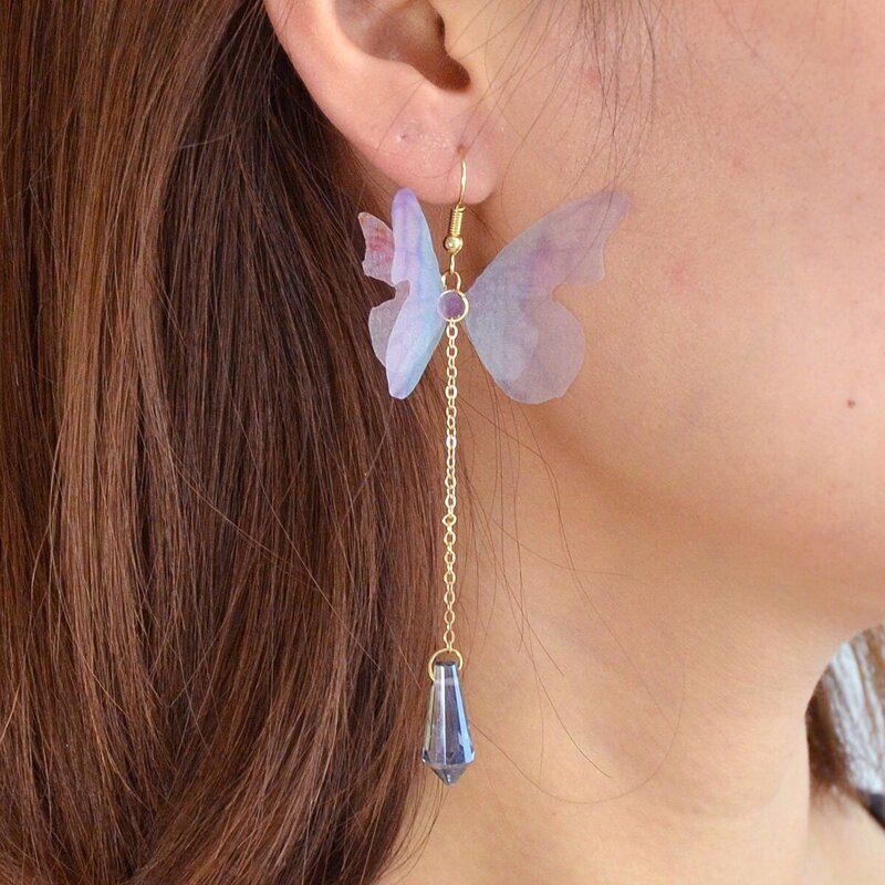 

1Pc Bohemian Style Colorful Butterfly Earrings, Purple