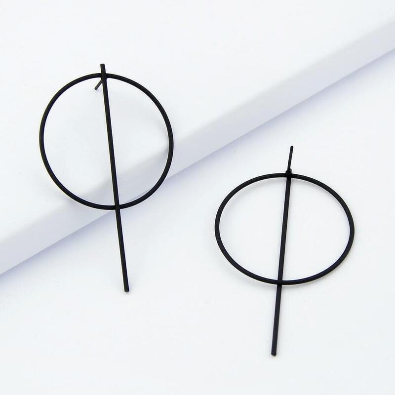 

Black Oversized Unique Stud Earrings