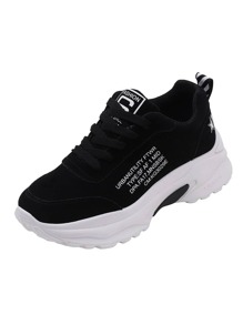 Slogan Print Chunky Sole Trainers