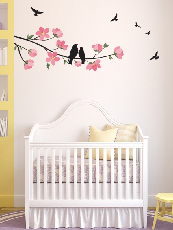 Flower Bird Wall Sticker