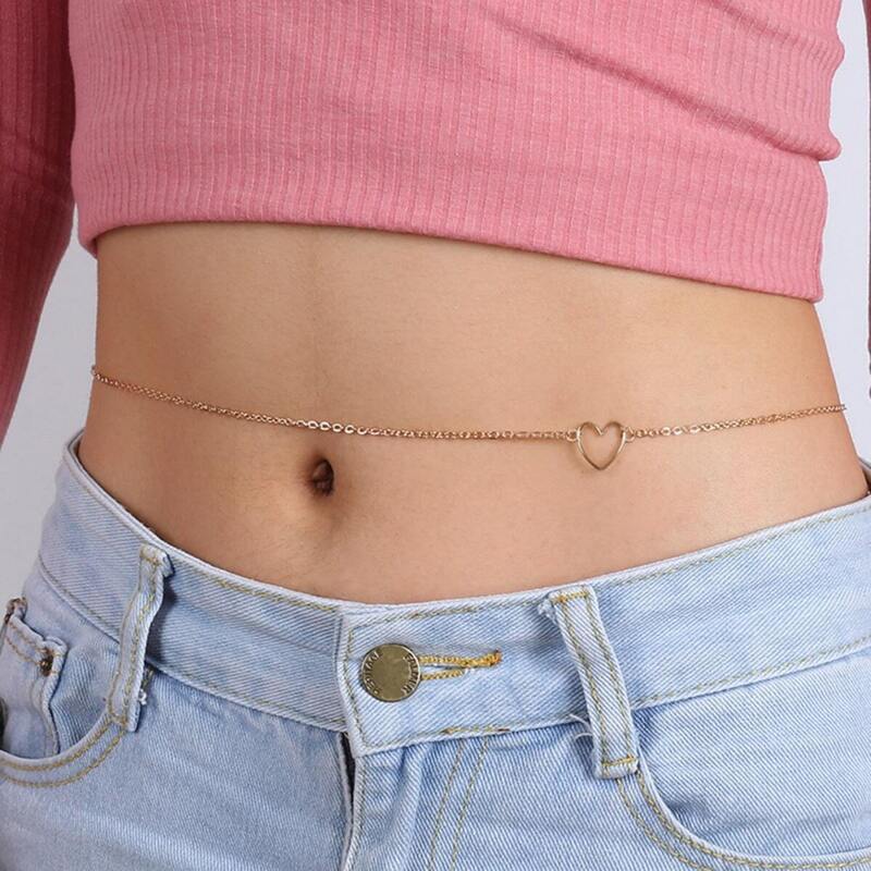 

Open Heart Detail Waist Chain, Gold