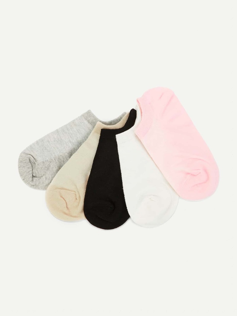 

Plain Ankle Socks 5pairs, Multicolor