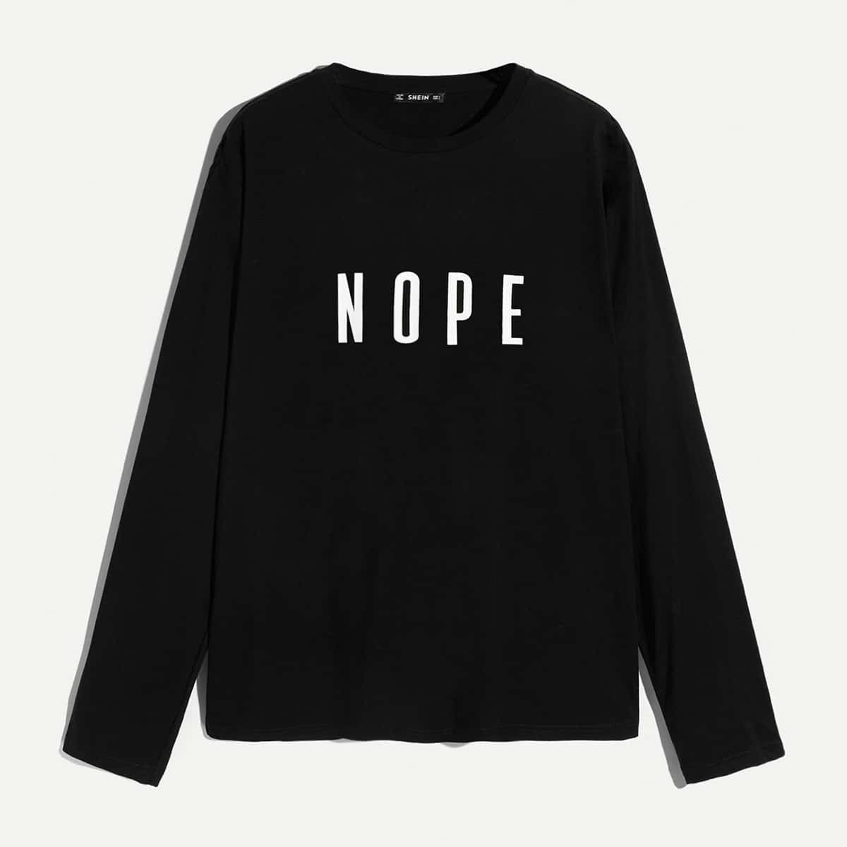 

Guys Letter Print Tee, Black