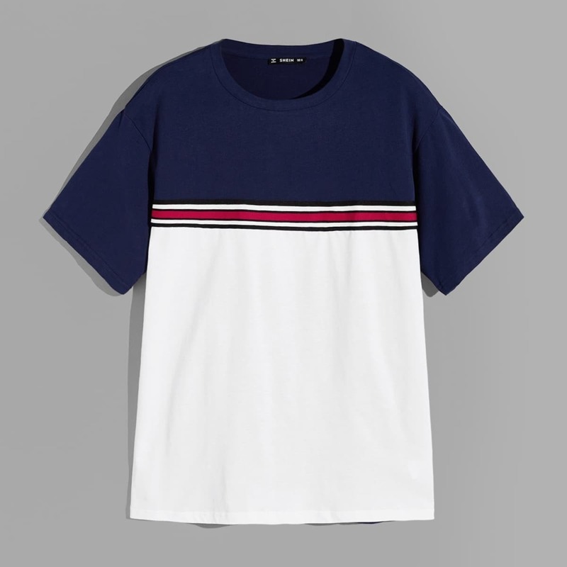 

Guys Color Block Striped Top, Multicolor
