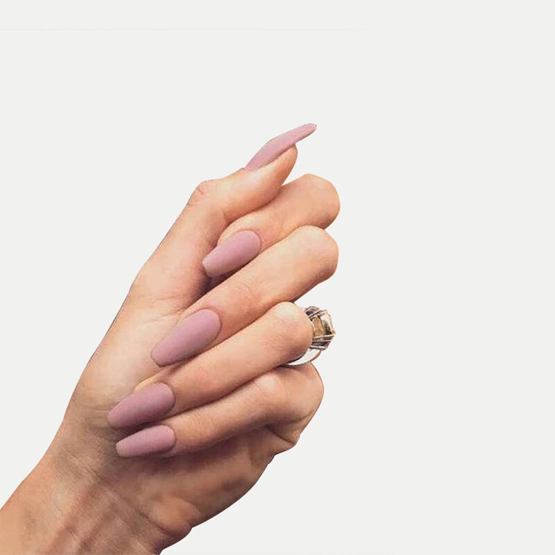 

Matte Fake Nail 24pcs With Double Side Tape, Dusty pink