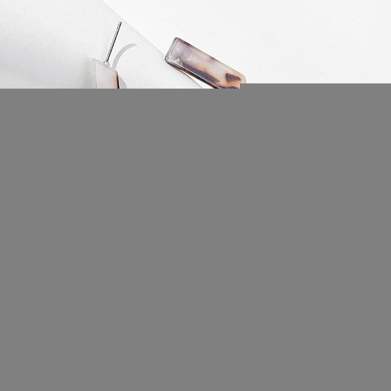 

Marble Pattern Geometric Hoop Earrings 1pair, Multicolor