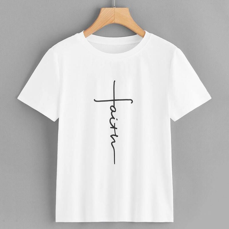 

1Plus1 Girls Letter Print Tee, White