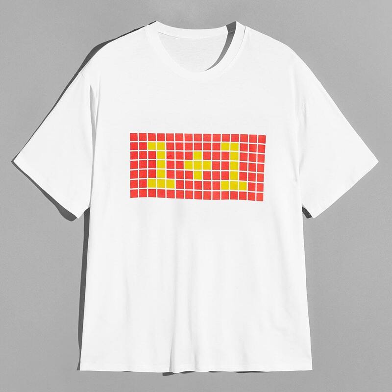 

1Plus1 Guys Letter Print Tee, White