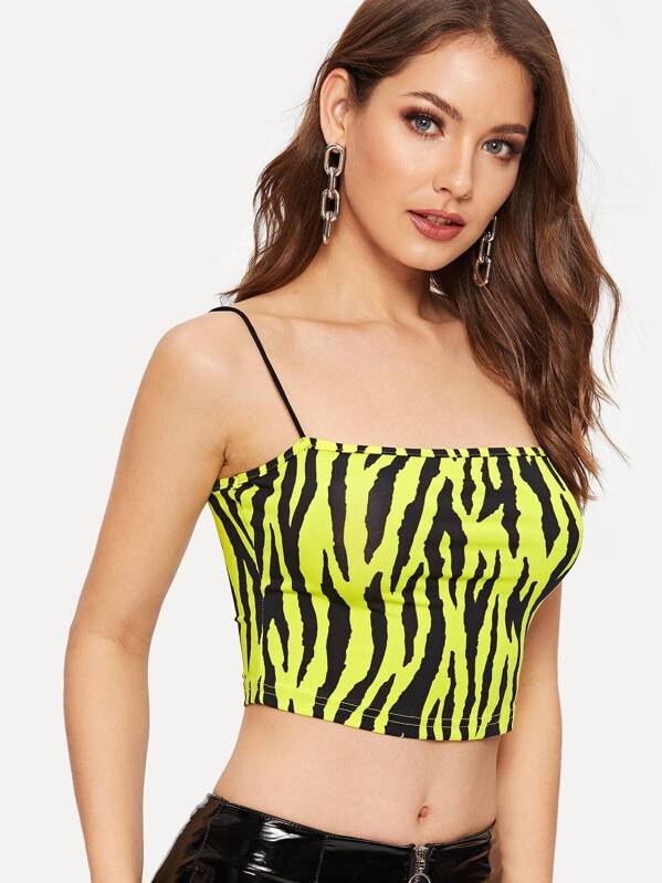 yellow zebra print top