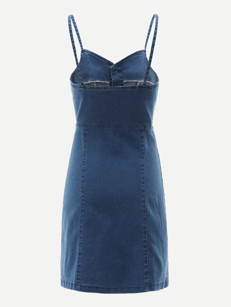 spaghetti strap denim dress