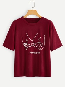 Letter & Hands Print Tee