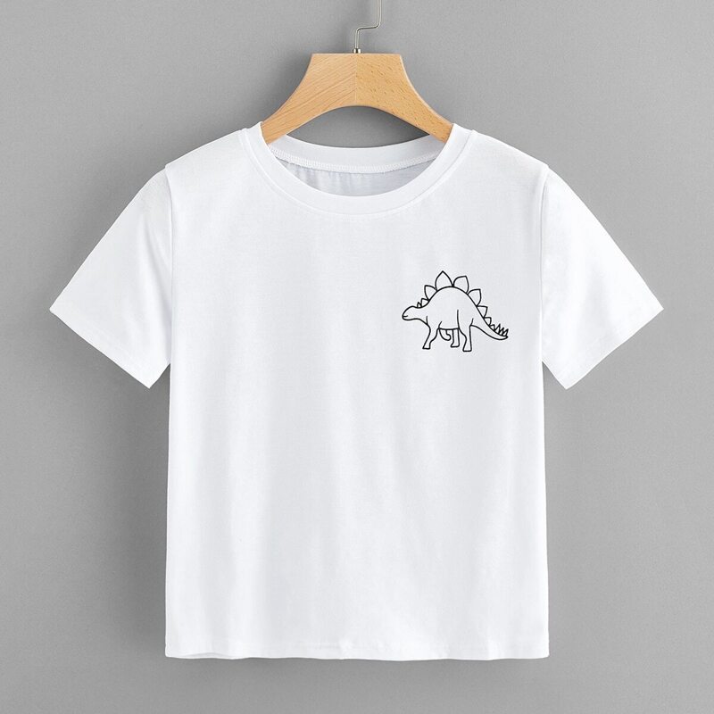 

Dinosaur Print Tee, White