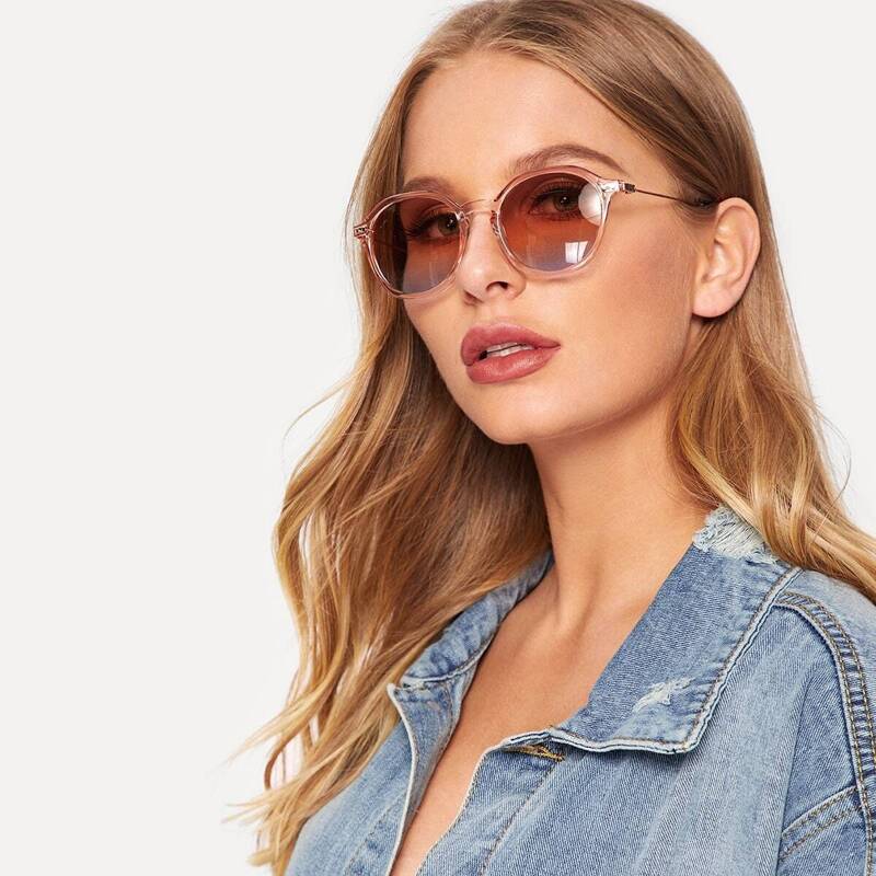 

Transparent Frame Tinted Lens Sunglasses, Multicolor