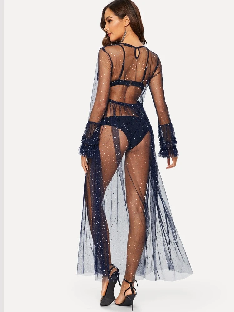 Details about LD8324 Women Mesh see through strap Rhinestones Layered Hem slim Dress+Underwear Details about LD8324 Women Mesh see through strap Rhinestones Layered Hem slim Dress+Underwear